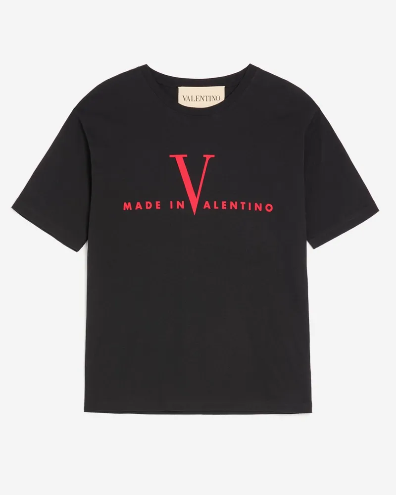Valentino Garavani Men's Cotton T-Shirt With Logo Black T-Shirts And Polos Black