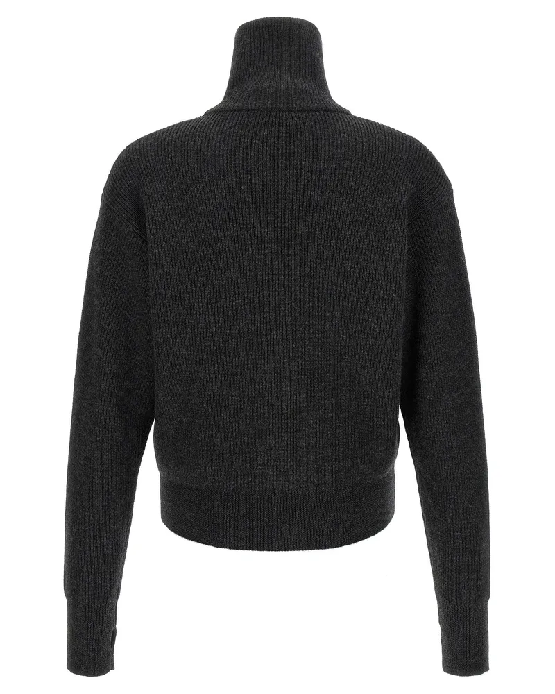 Christophe Lemaire Virgin Wool Ribbed Cardigan — Anthracite Anthracite