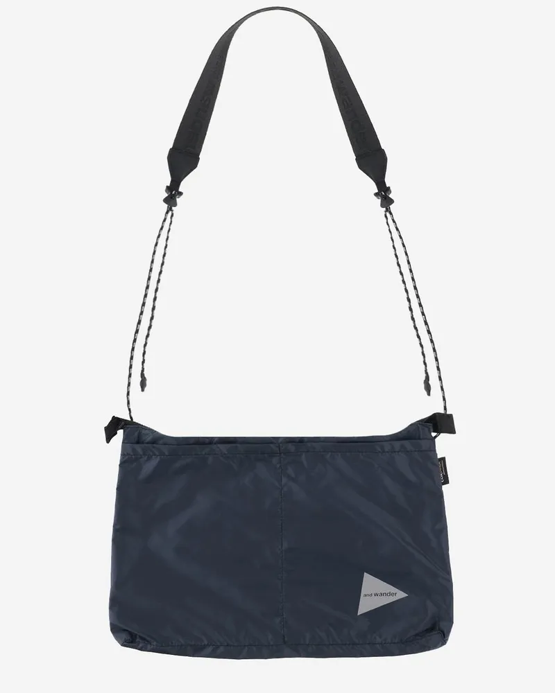 and wander Men's Shoulder Bag Sil Sacoche Navy Nylon Navy
