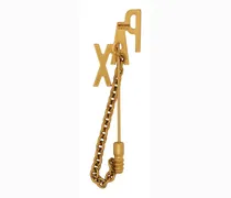 Chain-Link Brass Brooch — Gold