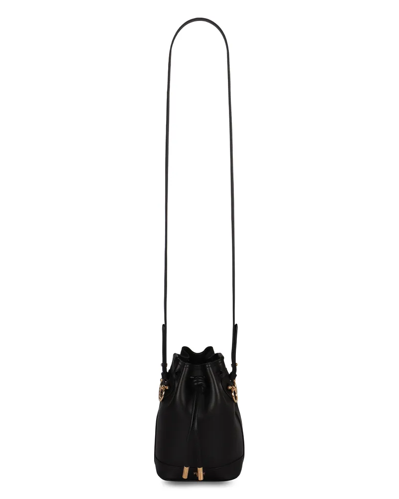 Fendi Women's Minibag Mon Tresor Leather Black Calf Bucket Bags Black