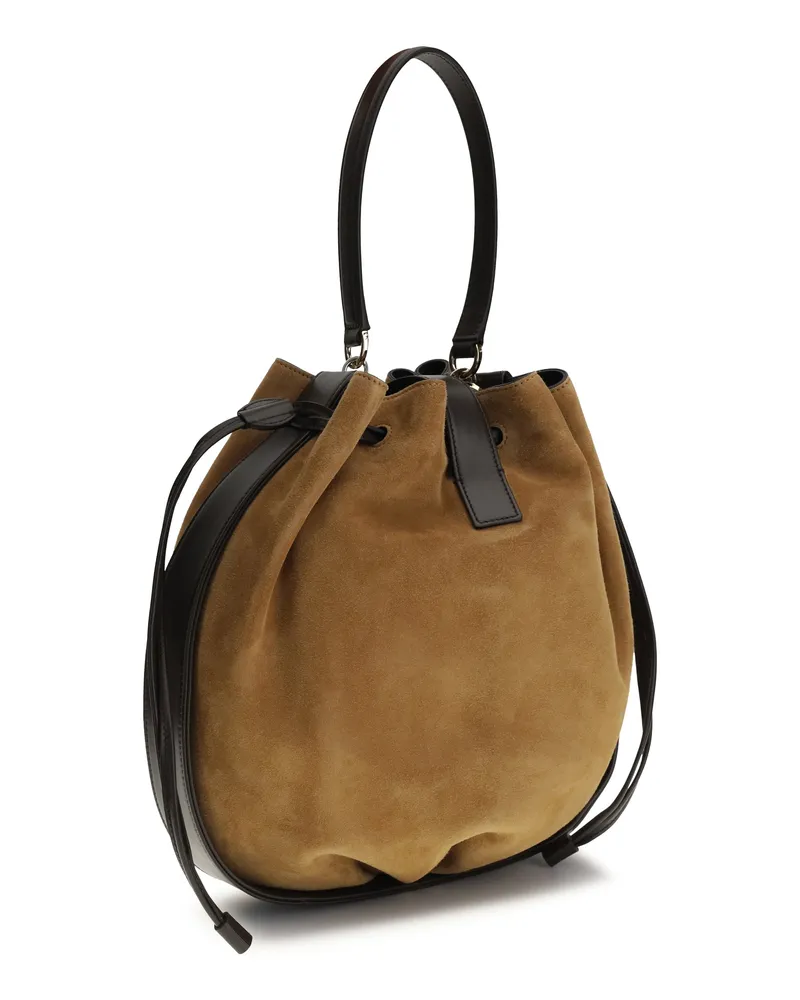 Ferragamo Hug Buckle Bucket Bag — Beige Beige