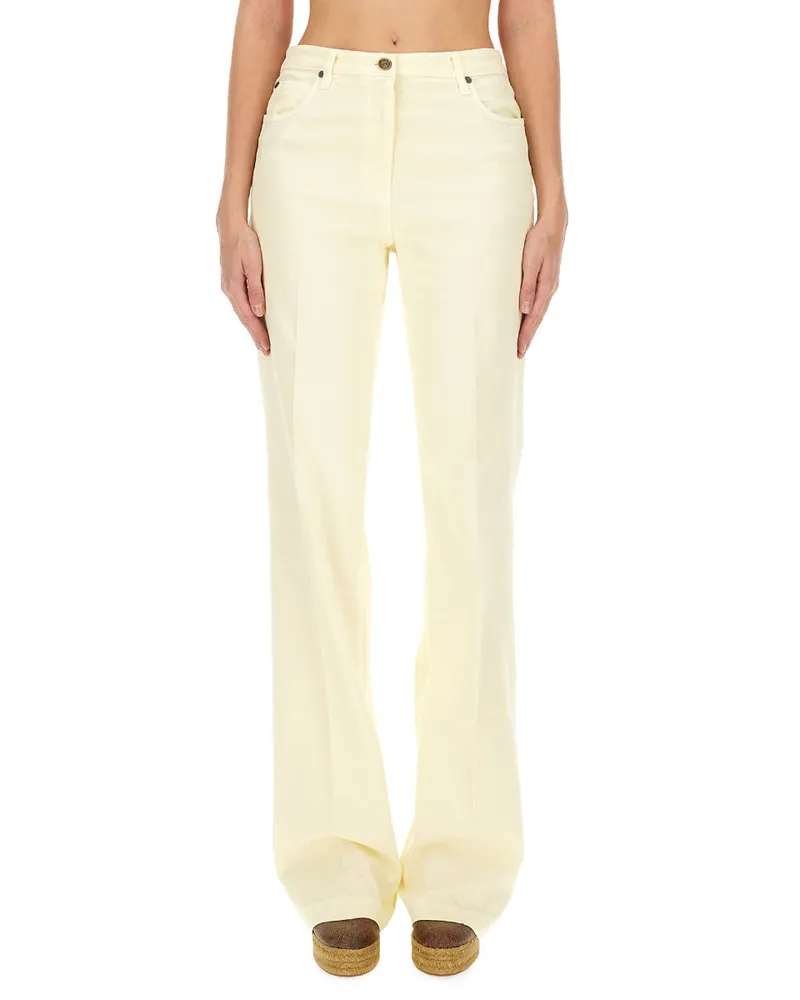 Etro Cotton Blend Trousers — Ivory Ivory