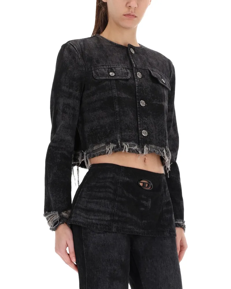 Diesel Cropped Tailored Jacket — Black Black