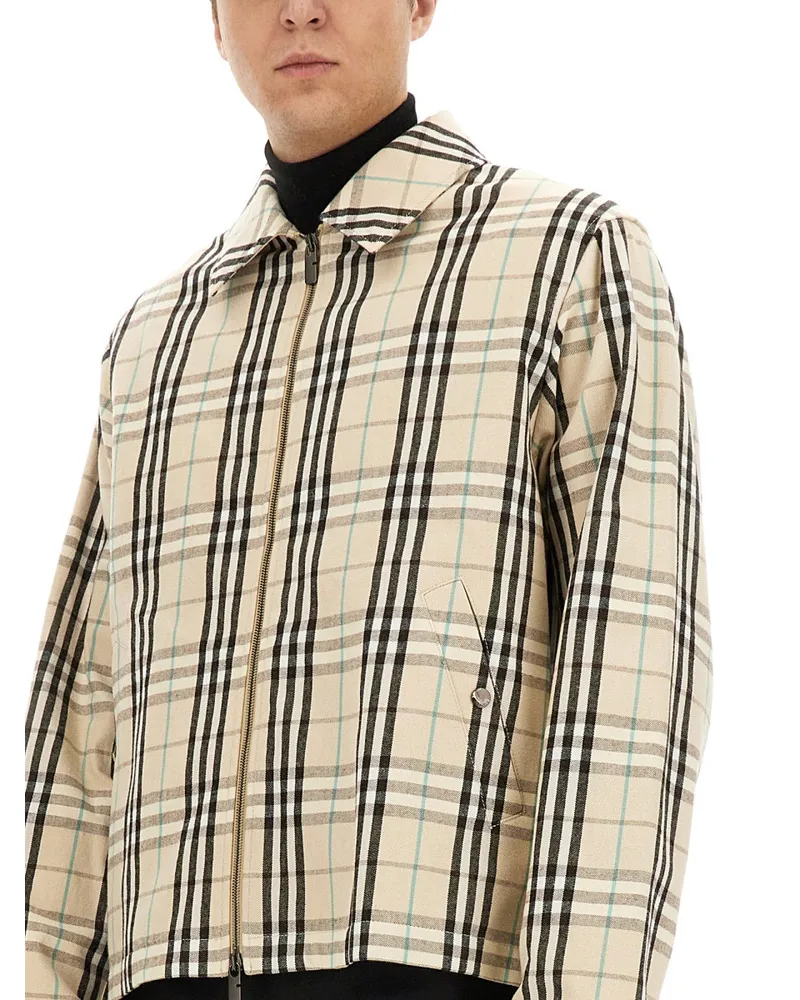 Burberry Vintage Check Cotton Jacket — Beige Beige