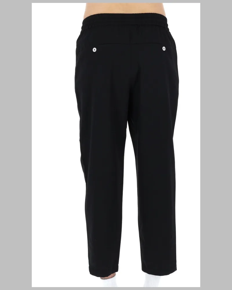 Drôle de Monsieur Virgin Wool Blend Cropped Trousers — Black Black