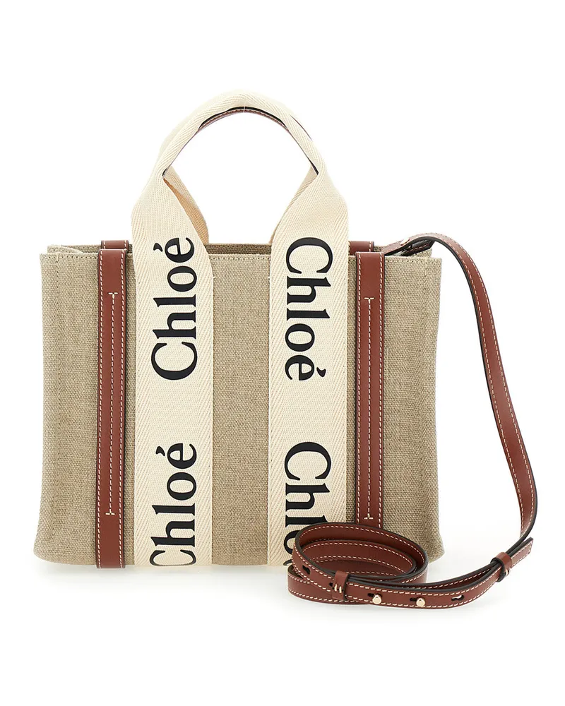 Chloé Woody Tote Bag — Beige Beige