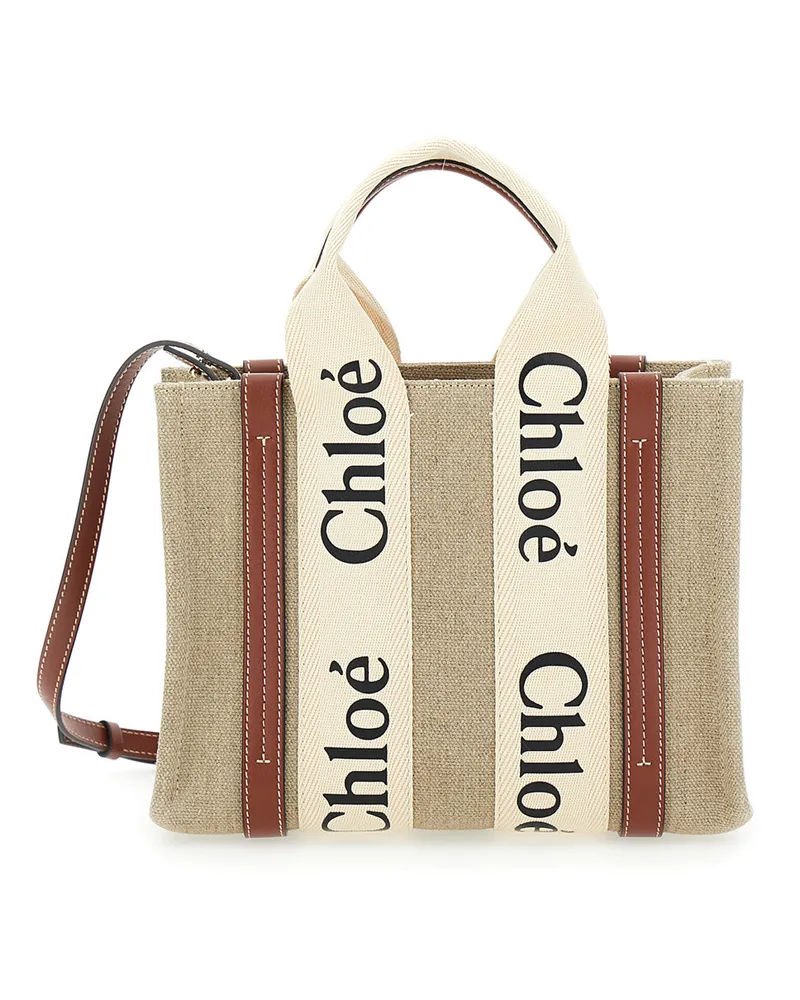 Chloé Woody Tote Bag — Beige Beige