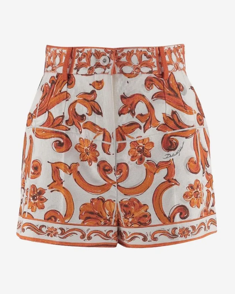 Dolce & Gabbana Women's Shorts Stretch Cotton-Blend Multicolour Multicolor