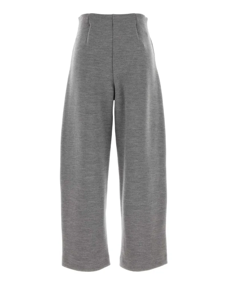 Max Mara Women's Grey Wool Blend Ebrien Pant Grigio Chiaro Pantaloni Trousers Gray