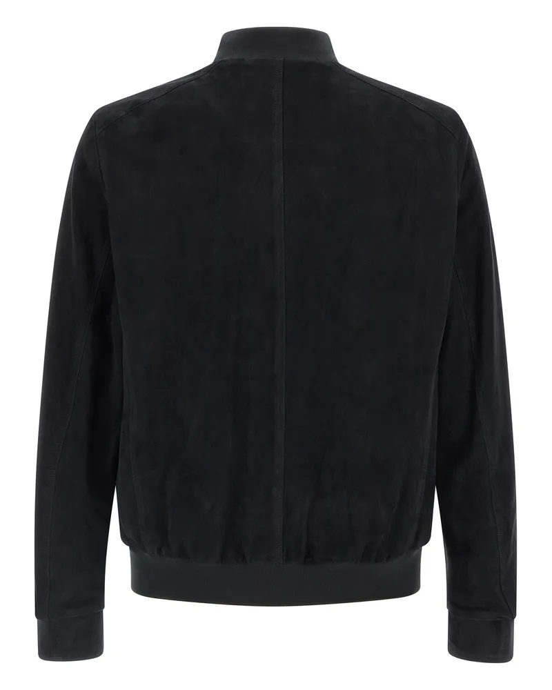 MOORER Men's Blue Lamb Leather Jacket Clothing Blue