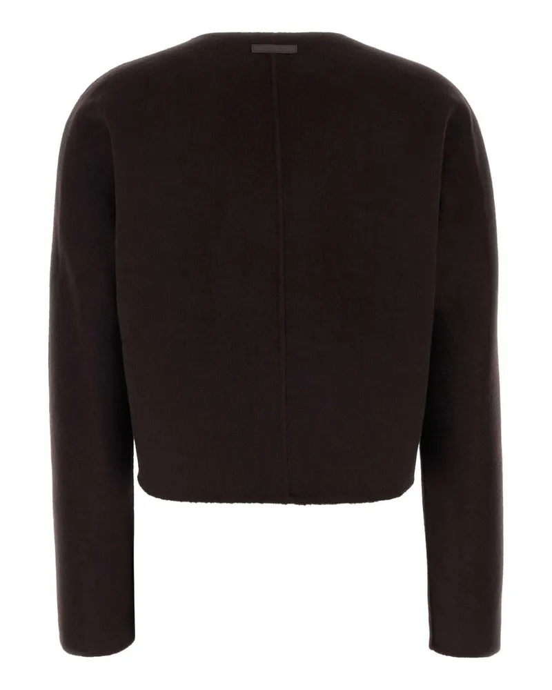 Calvin Klein Women's Dark Brown Wool Blend Blazer Darkbrown Giacche E Gilet Jacket Brown