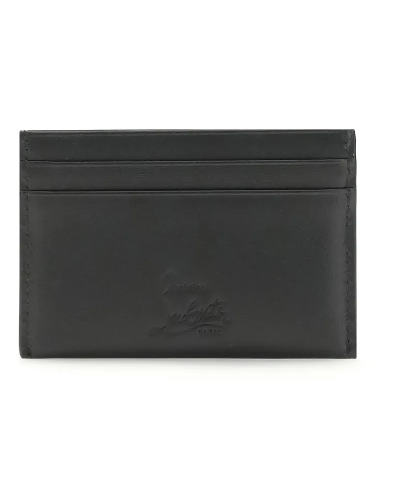 Christian Louboutin Women's Bettina Card Holder Black-Gold Calf Leather Bos Taurus Wallet Black/gold Black