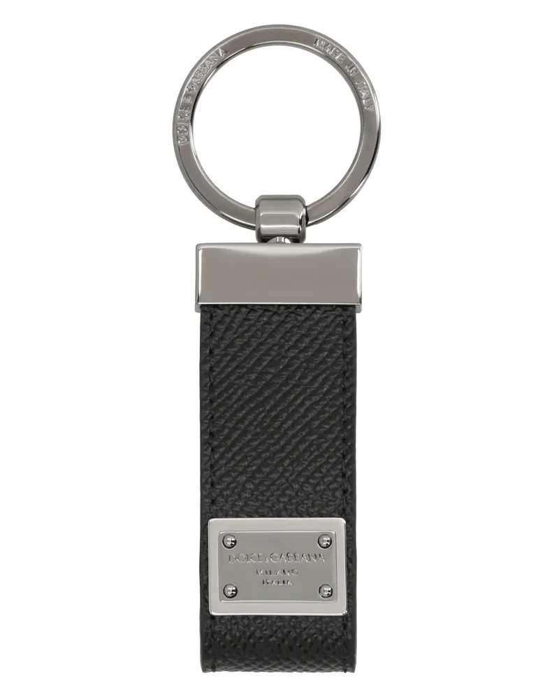 Dolce & Gabbana Men's Leather Keyring, Black Calf Keyrings & Chains Black