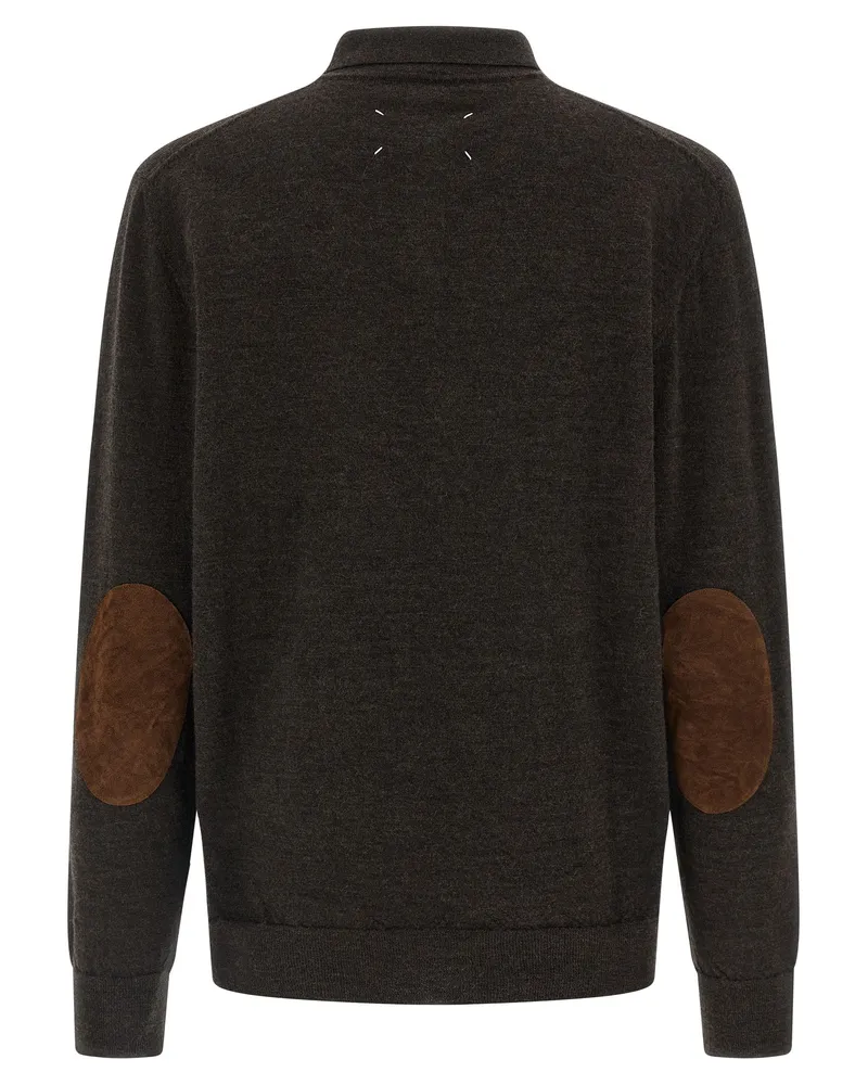 Maison Margiela Men's Brown Wool Polo Shirt Brown