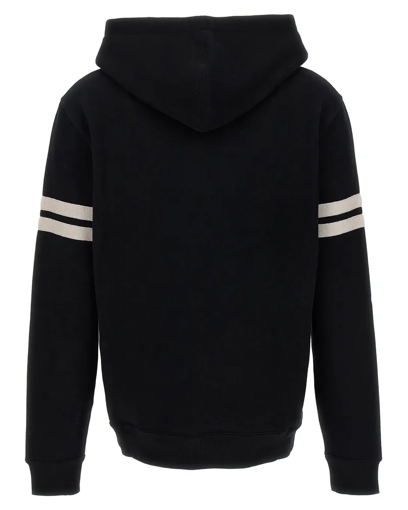Saint Laurent Women Bicolor Cotton Sweatshirt Clothing Black
