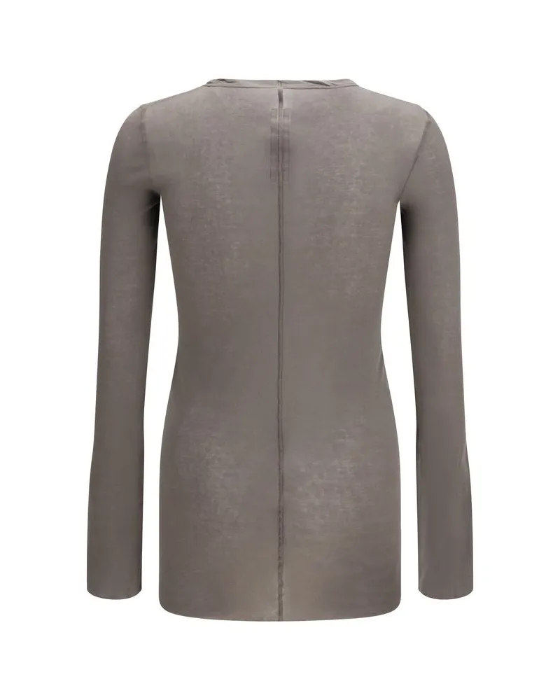 Rick Owens Men's Brown Cotton Long Sleeve T-Shirt Brown