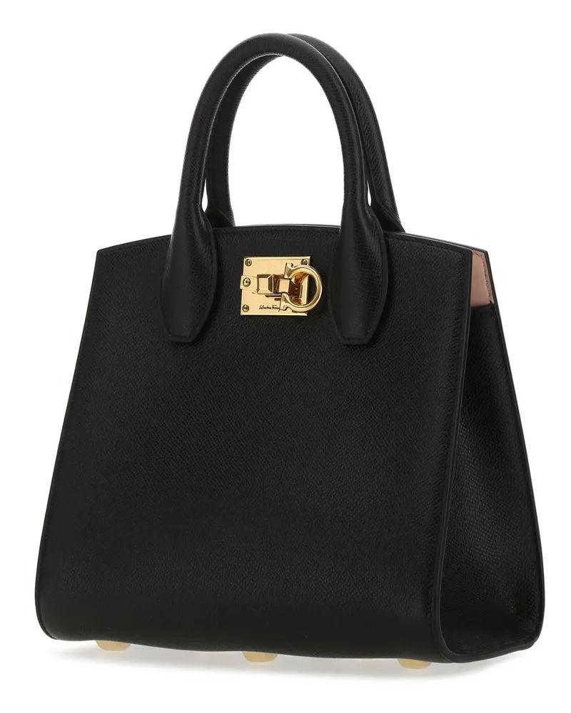 Ferragamo Women's Black Leather The Studio Handbag Nerobonbon Borse A Mano Bag Black