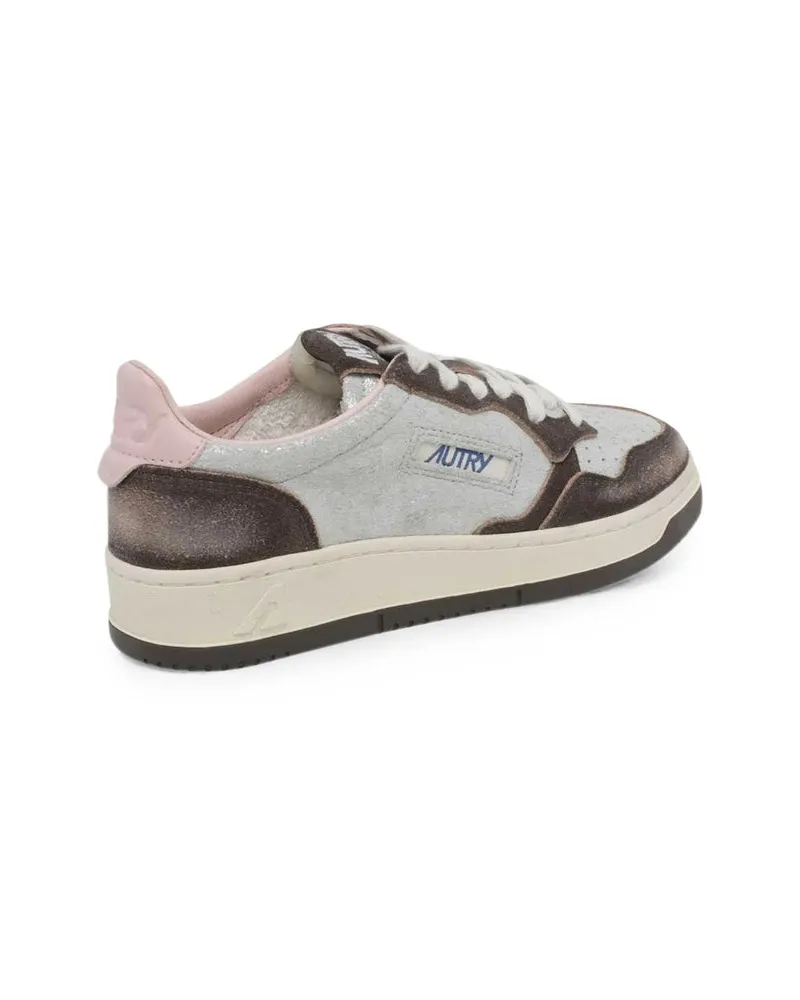 AUTRY Glittered Suede Sneakers — Silver Silver