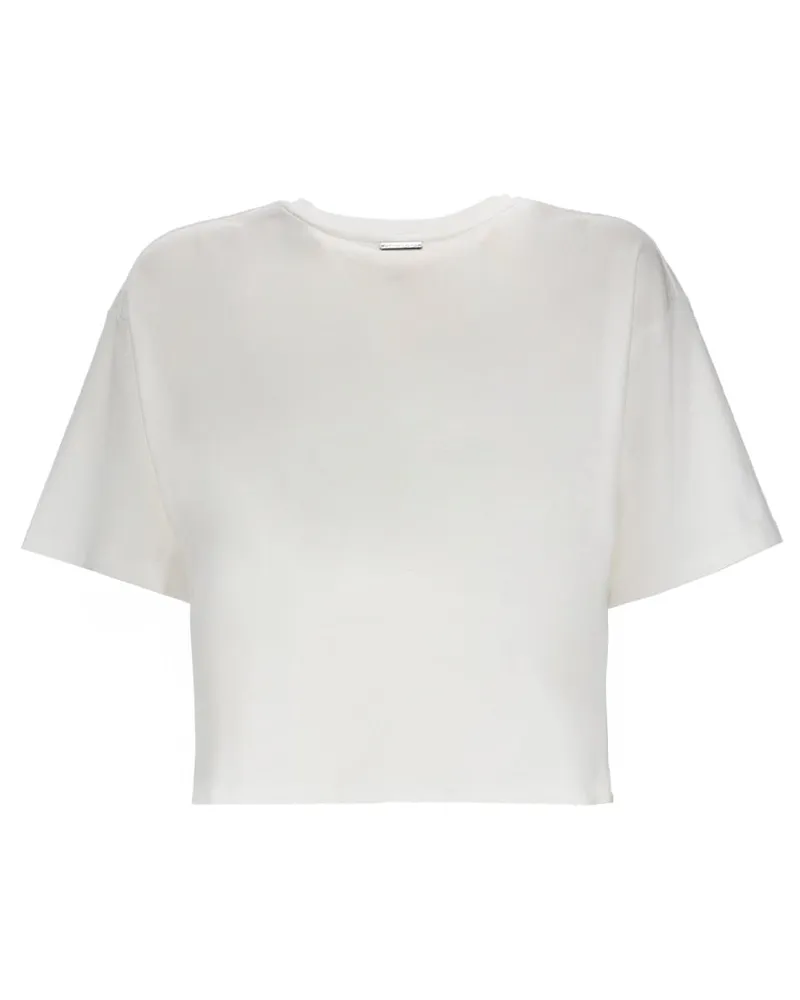 Michael Kors Logo-Embroidered Organic Cotton T-Shirt — White White
