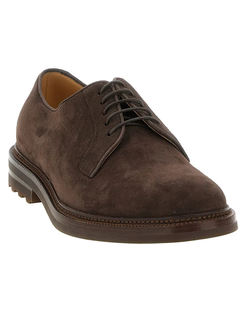 Brunello Cucinelli Suede Derby — Brown Brown