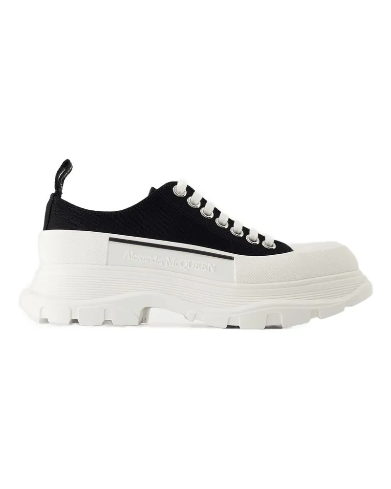 Alexander McQueen Women's Tread Slick Sneaker Black Canvas Black
