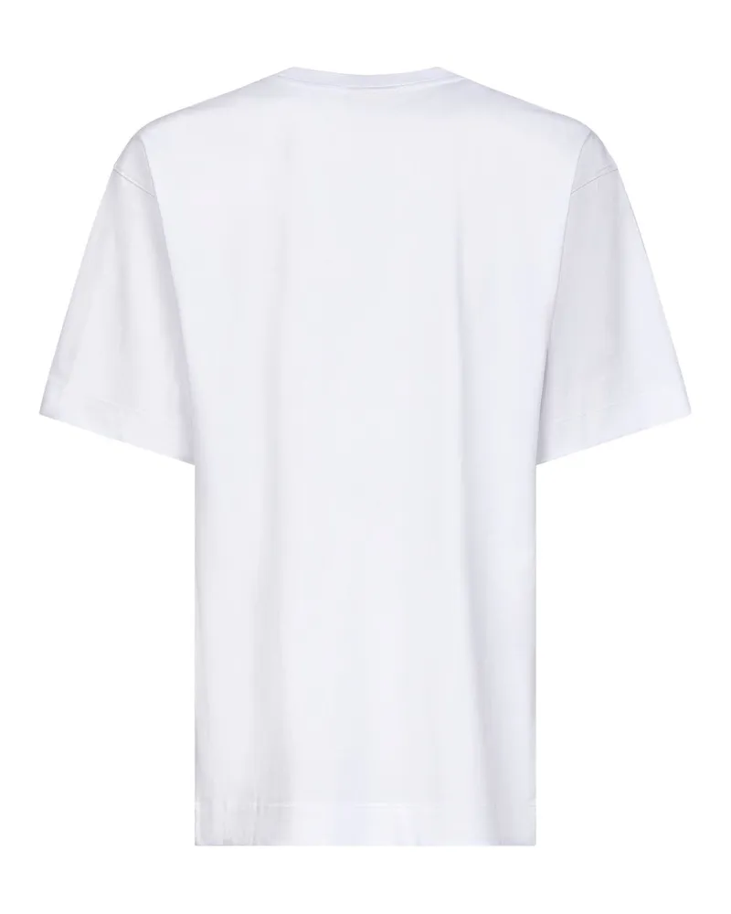 Dries van Noten Men's White Cotton Jersey Oversized T-Shirt T-Shirts And Polos White