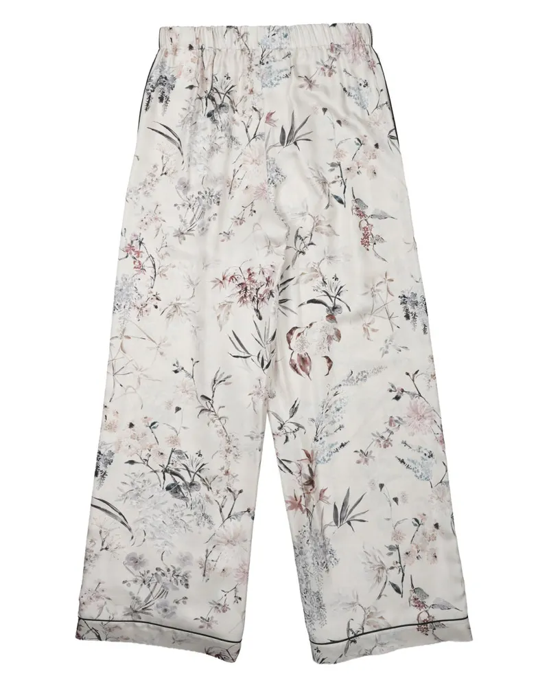 Dior Printed Silk Trousers — White White