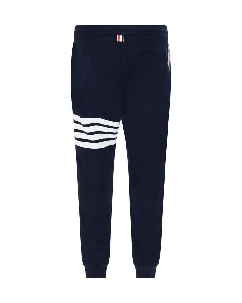 Thom Browne Men's Blue Cotton Casual Pants Navy