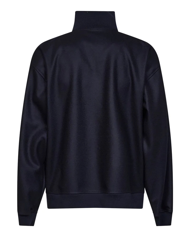 Jil Sander Men's Zip-Up Jacket Melton Wool Midnight Blue Bomber Navy