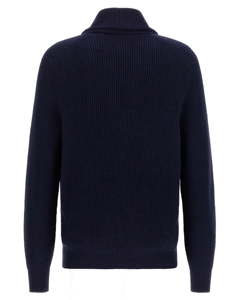 Brunello Cucinelli Men's Blue Cotton Cardigan Clothing Navy