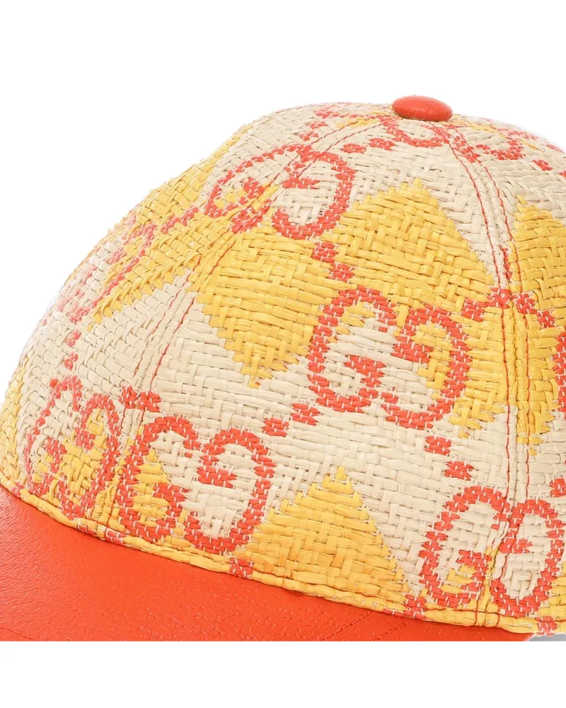 Gucci 7051653HAKX8475 Raffia-Effect GG Monogram Baseball Cap Multiple