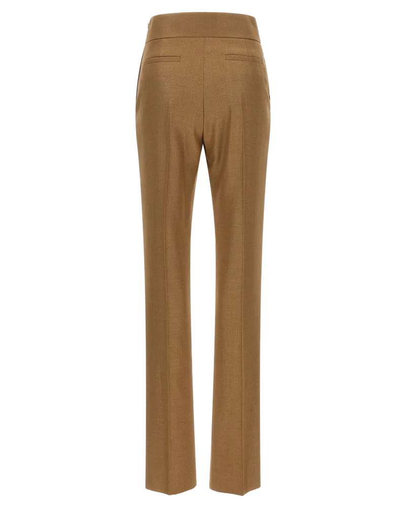 Valentino Garavani Virgin Wool Silk Blend Trousers — Beige Beige
