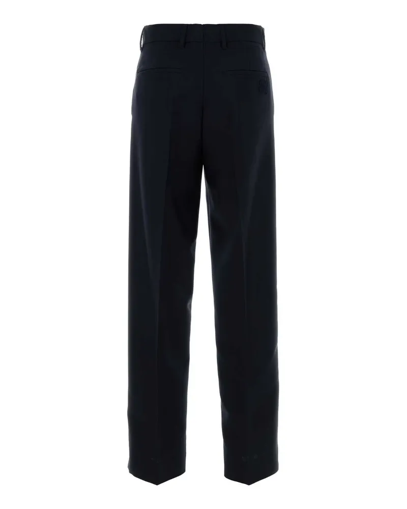 Miu Miu Women's Navy Blue Mohair Blend Pant Exterior: Virgin Wool Pantaloni Trousers Navy