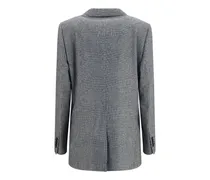 Prince of Wales Check Wool Blazer — Gray