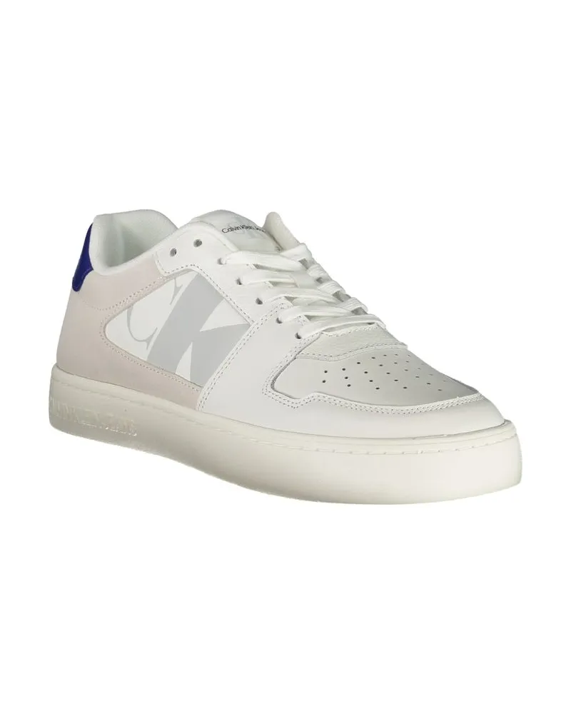Calvin Klein Mixed Material with Contrast Details Sneaker — White White