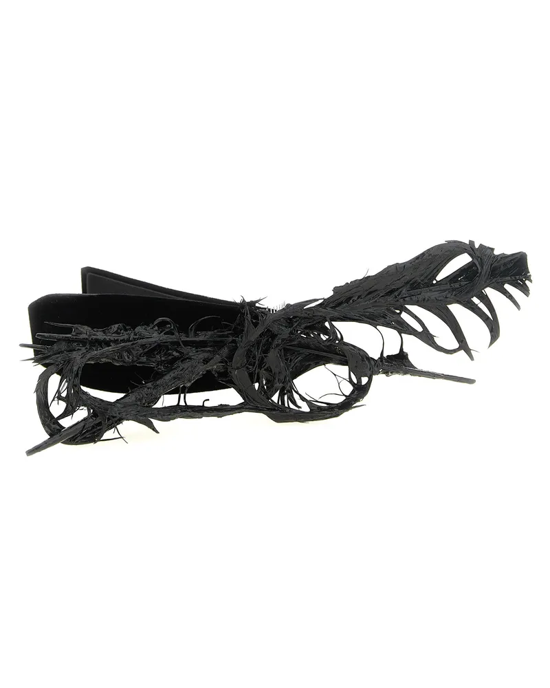 Comme des Garçons Destructured Rayon Headband — Black Black