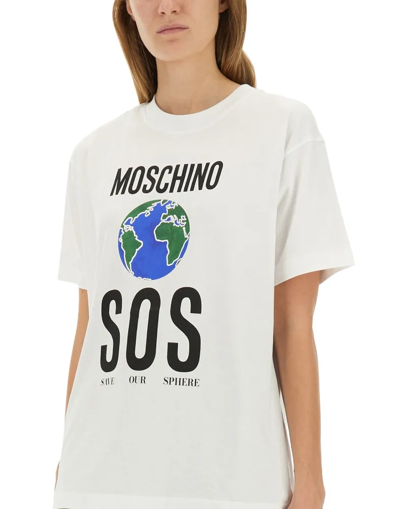 Moschino Cotton with Print T-Shirt — White White