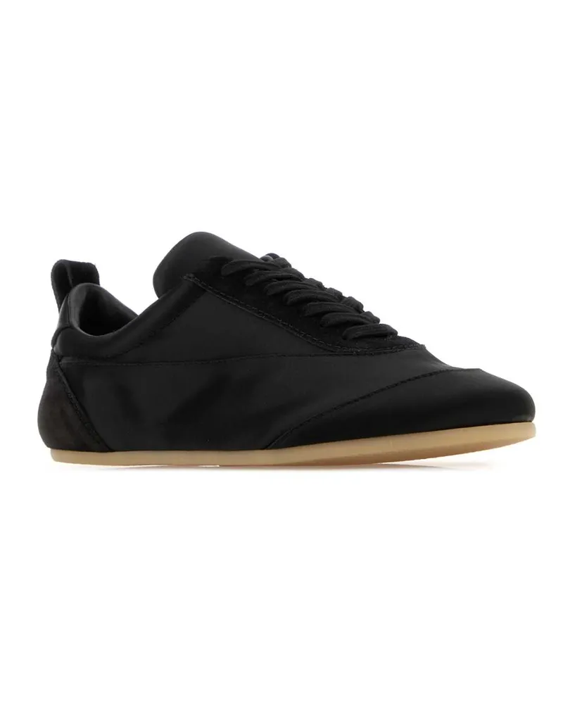 Jil Sander Women's Black Satin And Suede Sneakers Black