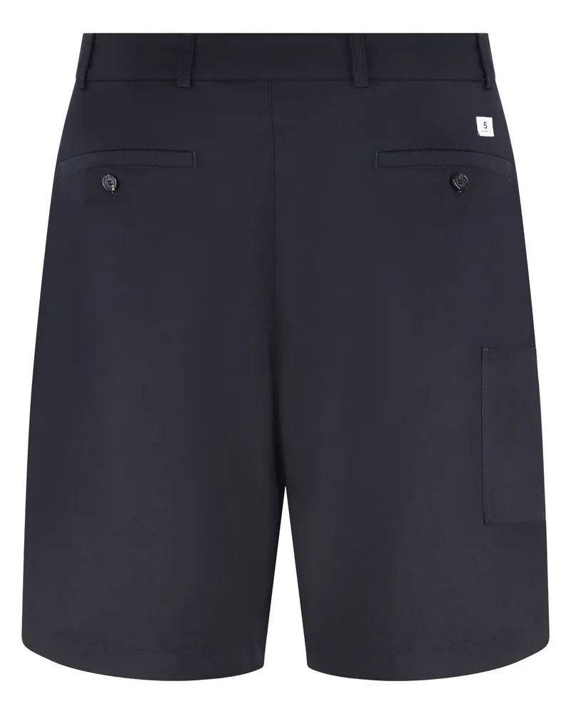 Department 5 Men's Techno Fabric Bermuda Shorts Blue Wool Navy