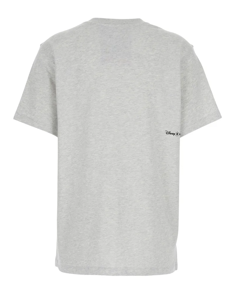 COPERNI Women's Grey Crew Neck T-Shirt With Front Print Organic Cotton T-Shirts & Jerseys Gray