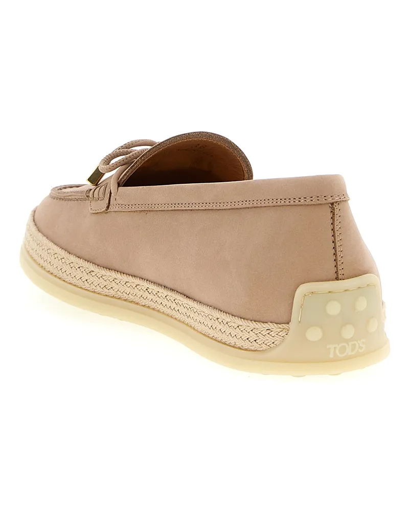 TOD'S Women's Multicolor Calfskin Espadrilles Shoe Beige