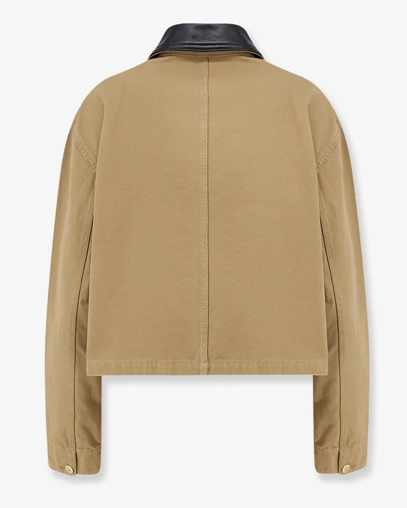 Balenciaga Women's Cropped Workwear Jacket Beige Canvas Cotton Beige