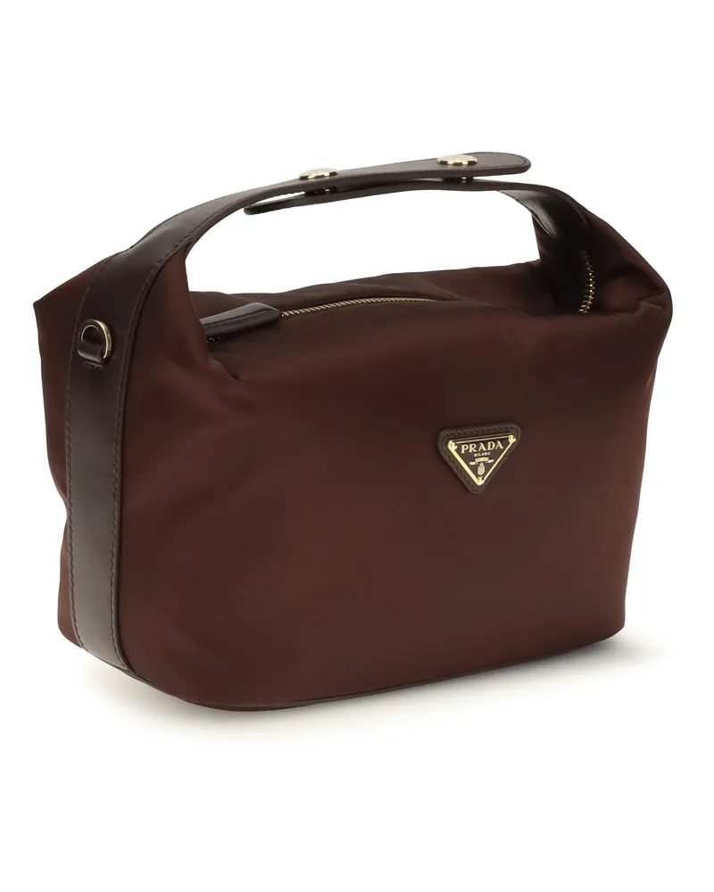 Prada Nylon Top Handle Bag — Burgundy Burgundy