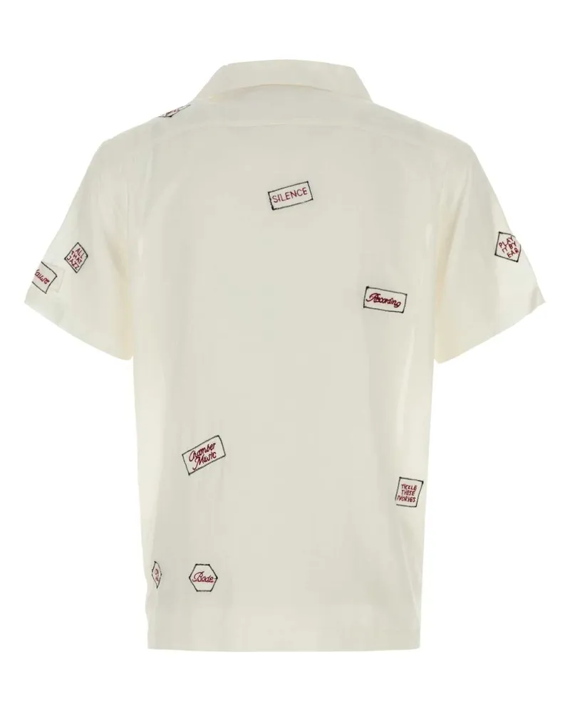 BODE Men's White Cotton Blend On Air Shirt Exterior: Silk Camicie White