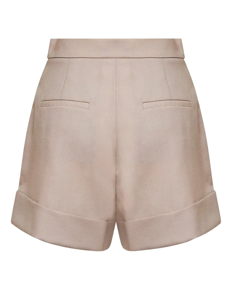 Max Mara Women's Light Beige Canvas Shorts Virgin Wool Beige