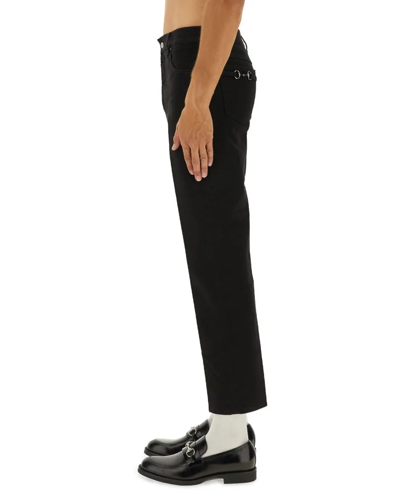 Gucci Slim Fit Cotton Trousers — Black Black