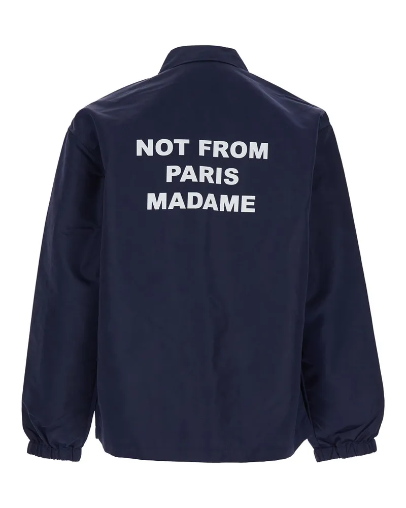 Drôle de Monsieur Men's Jacket Tech Nylon Blue Coat Navy