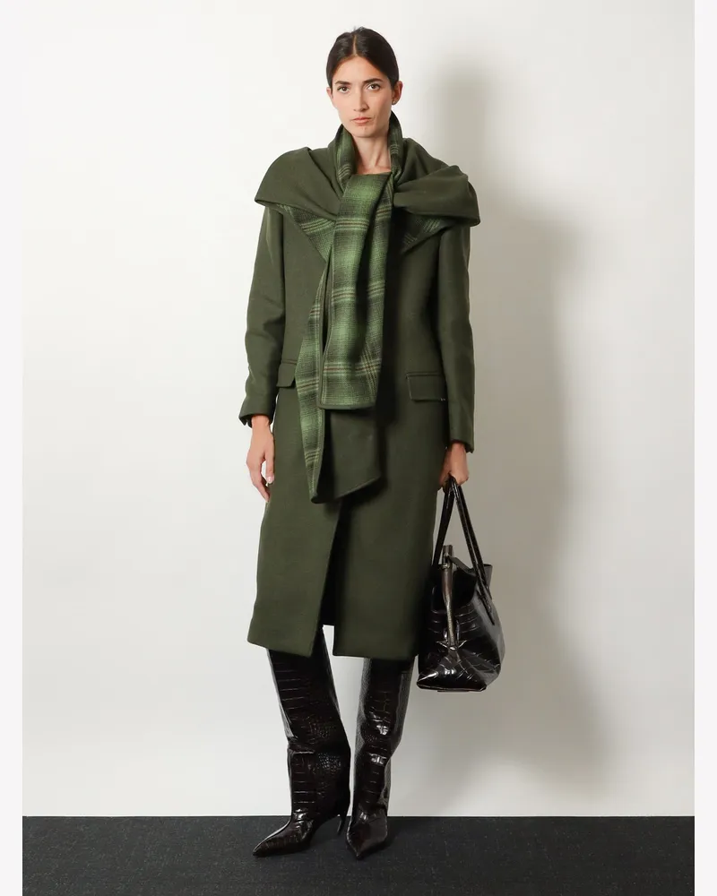 ATTICO Women's Coat Wool-Blend Green Green