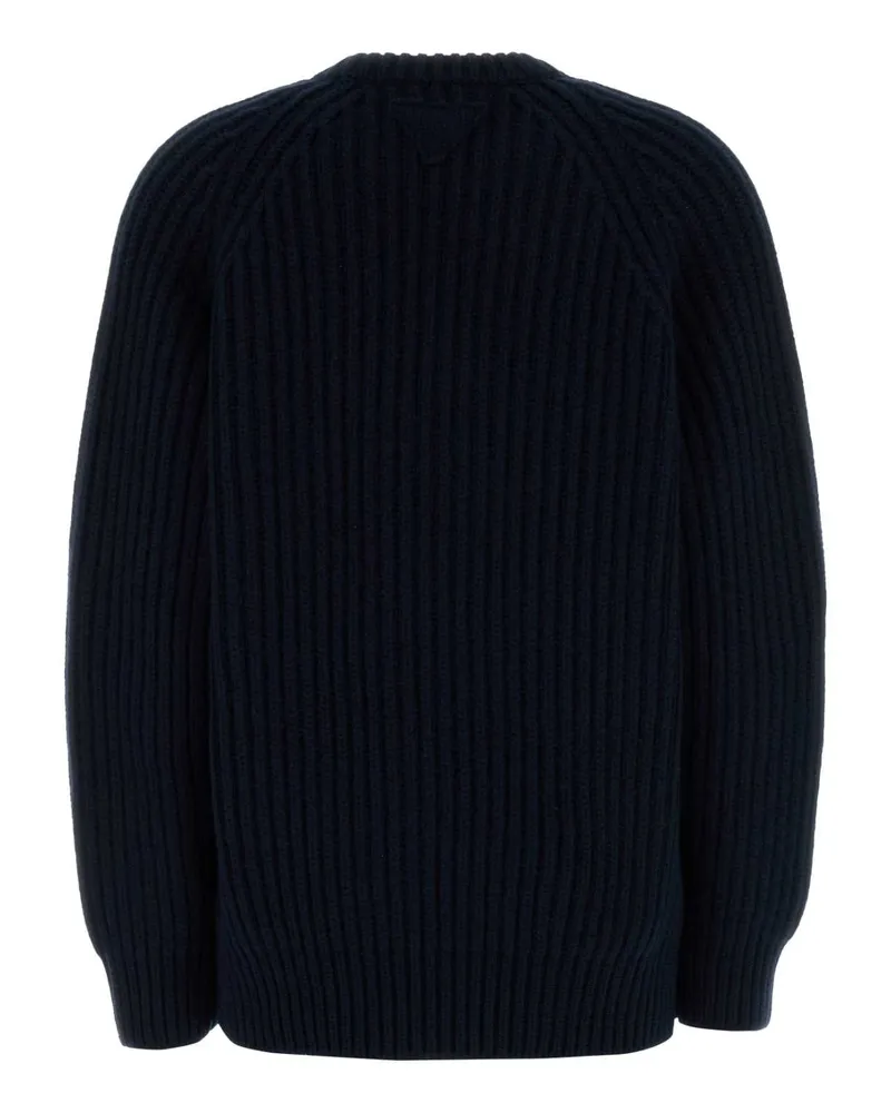 Prada Women's Dark Blue Wool Blend Sweater Bleu Wswv Maglieria Navy